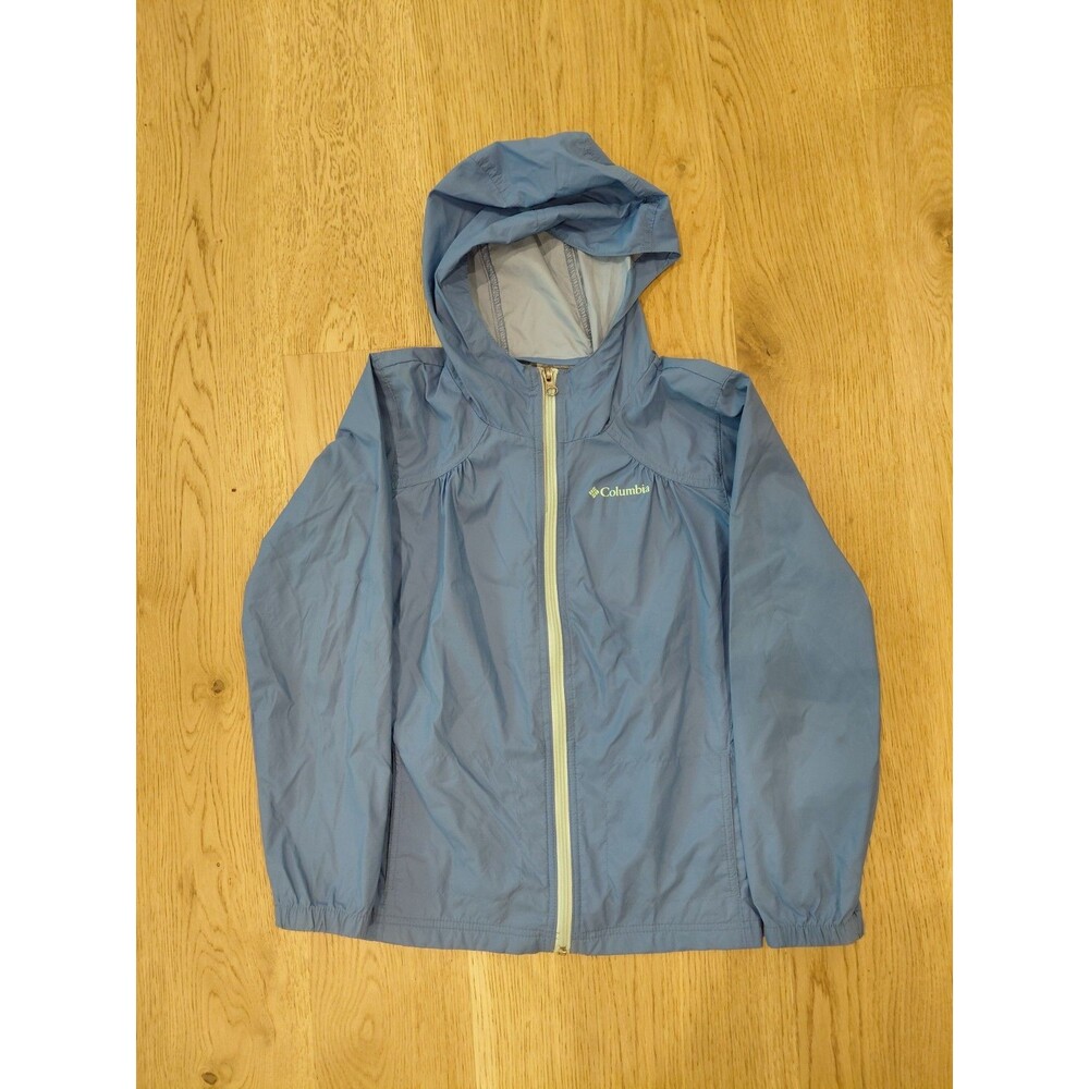 Columbia Jacket Womens Medium Blue Hooded Windbreaker Zip Pockets Lightweight